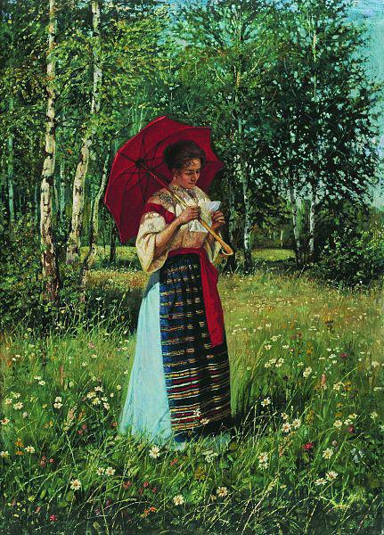 Nikolay Bogdanov-Belsky In reading the letter china oil painting image